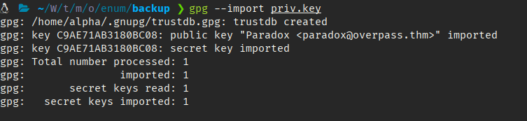 GPG key import